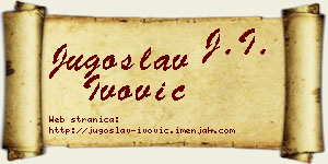 Jugoslav Ivović vizit kartica